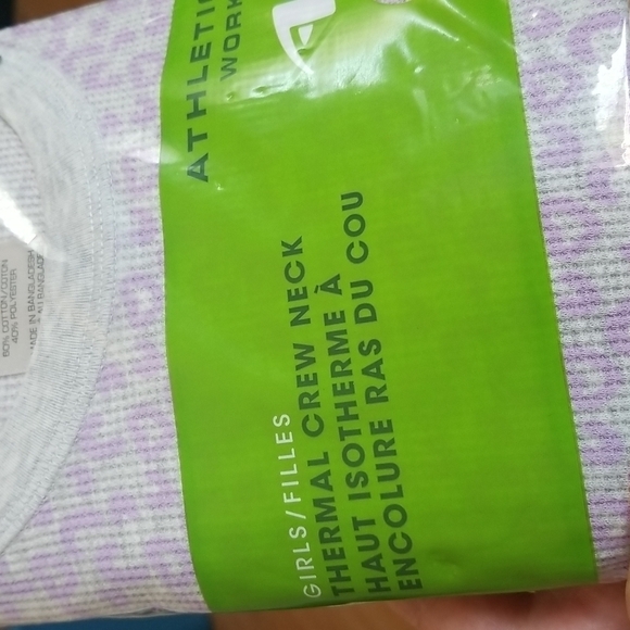 2/$15 ATHLETIC Works Girls Thermal Crew Neck Shirt - Picture 2 of 6